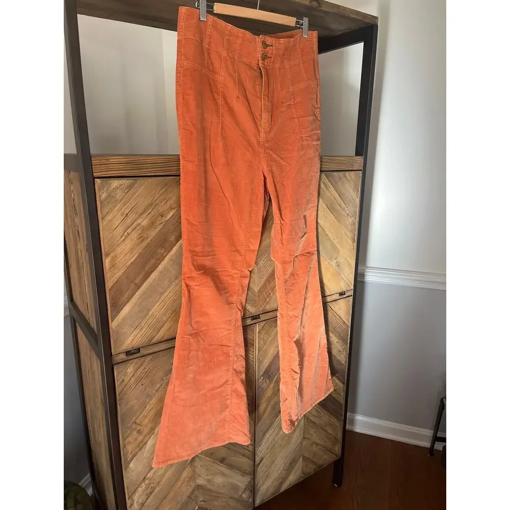 Free People We The Free Jayde Corduroy High Rise Flare Pants 32